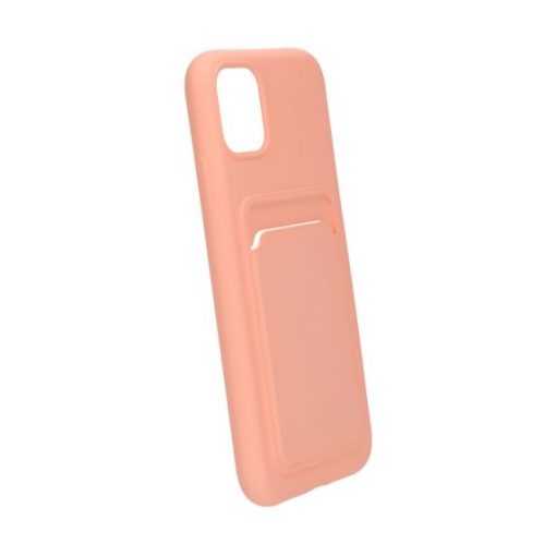 iphone 11 silikonskal med korthallare rosa 2