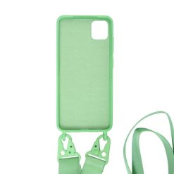 iphone 11 silikonskal med rem halsband gron 1