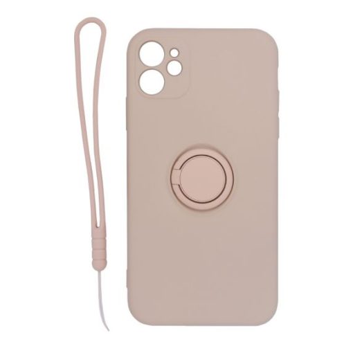 iPhone 11 Skal i Silikon - Ringhållare - Rosa
