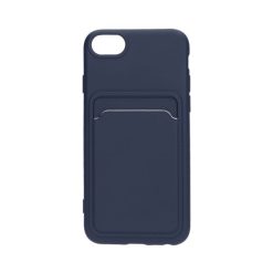 iPhone 7/8/SE (2020/2022) Silikonskal med Kortfack - Blå