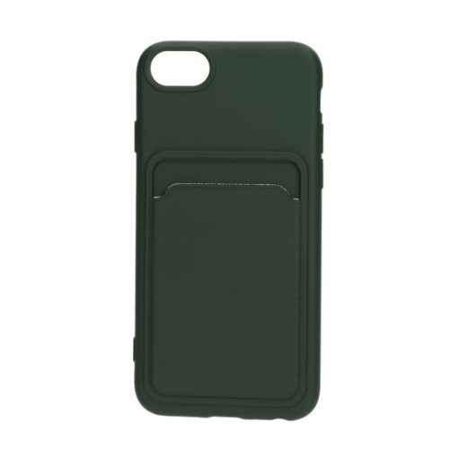 iPhone 7/8/SE (2020/2022) Silikonskal med Kortfack - Militärgrön