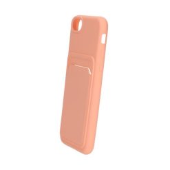 iphone 7 8 se 2020 2022 silikonskal med korthallare rosa 1