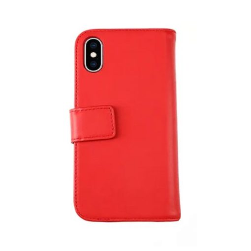 iPhone X/XS RV Plånboksfodral Läder - Röd