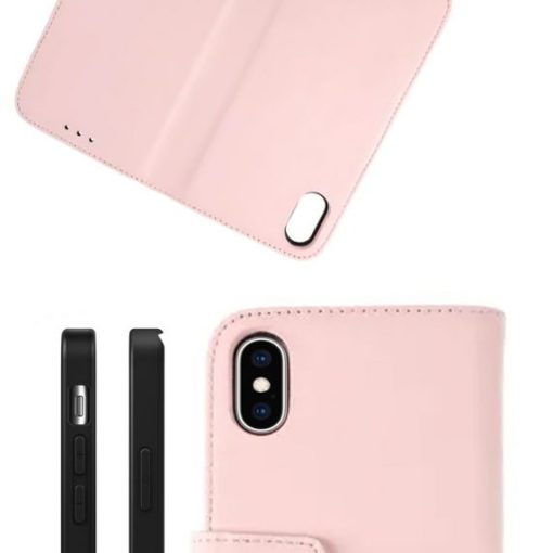 iphone x xs planboksfodral genuint lader rv rosa 4