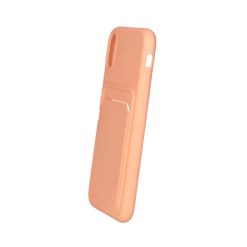 iphone x xs silikonskal med korthallare rosa 1