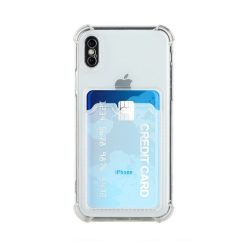 iphone x xs stottaligt skal med korthallare transparent 1