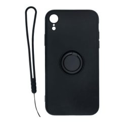 iPhone XR Skal i Silikon - Ringhållare - Svart