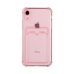 iPhone XR Shockproof Skal med Korthållare - Rosa