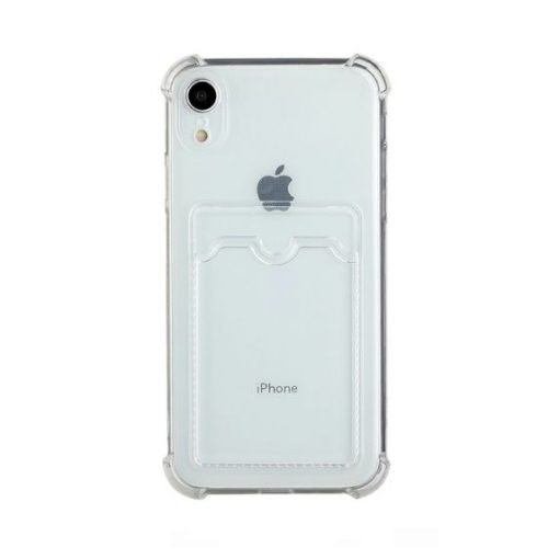 iPhone XR Shockproof Skal med Korthållare - Transparent