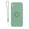 iPhone XS Max Skal i Silikon - Ringhållare - Grön