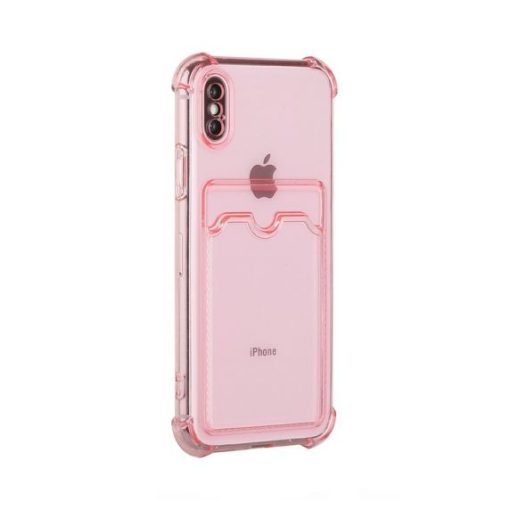 iphone xs max stottaligt skal med korthallare rosa 2