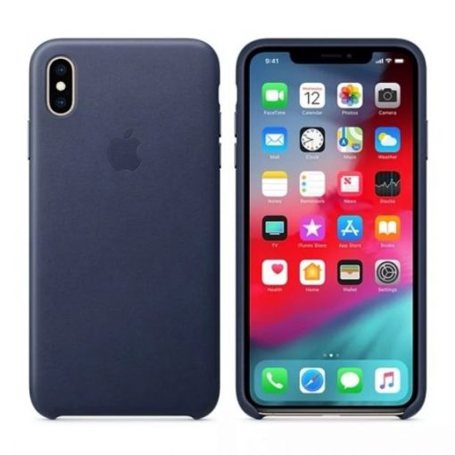 Apple iPhone XS Max Läderskal Original - Blå