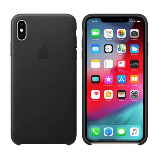 Apple iPhone XS Max Läderskal Original - Svart 2