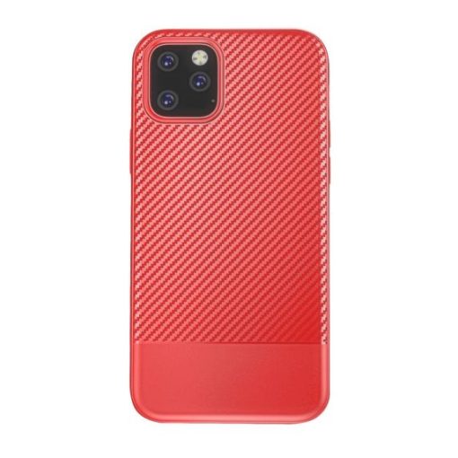 iPhone 11 Pro Max Skal med Kolfiber - Röd