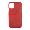 iPhone 11 Pro Max Skal i Läder med Kortfack - Röd