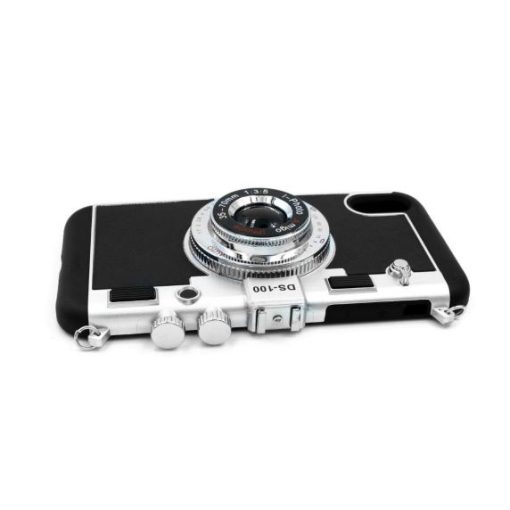 iPhone XS/X Skal i Kamera-design - Svart / Silver