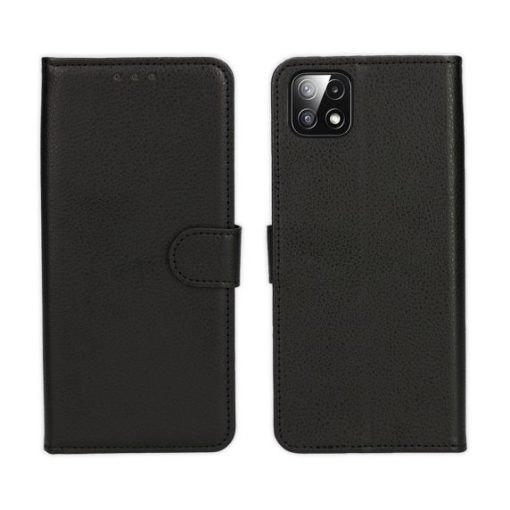 Samsung Galaxy A22 5G Läder Plånboksfodral Flip Stand - Svart