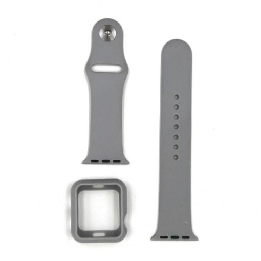 skal med armband silikon apple watch 1 2 3 38mm ljusgra 1