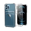 iPhone 11 Pro Max Shockproof Skal med Korthållare - Transparent