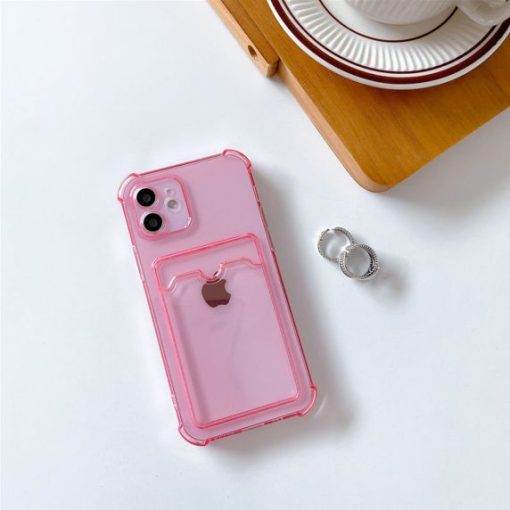 iPhone 11 Shockproof Skal med Korthållare - Rosa