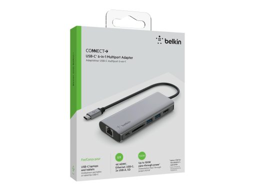 belkin connect usb c 6 in 1 multiport adapter dockingstation 5