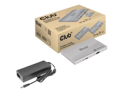 club3d thunderbolt 4 portable 5 in 1 hub smart power dockingstation 1