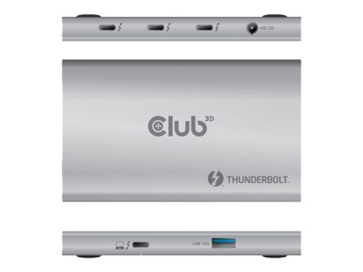 club3d thunderbolt 4 portable 5 in 1 hub smart power dockingstation 4