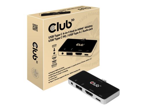 club3d usb type c 4 in 1 hub dockingstation