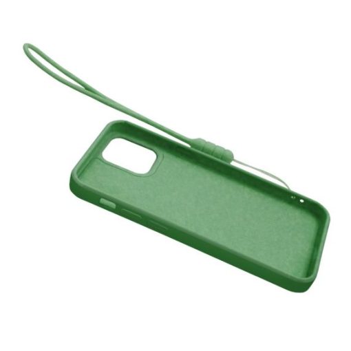 iphone 12 mini silikonskal med ringhallare och handrem gron 2