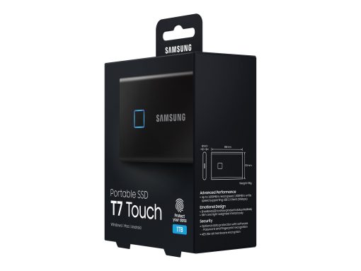 samsung portable ssd t7 touch ssd mu pc1t0k 1tb usb 32 gen 2 5