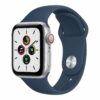apple watch se gps cellular 40mm silver aluminium case with abyss blue