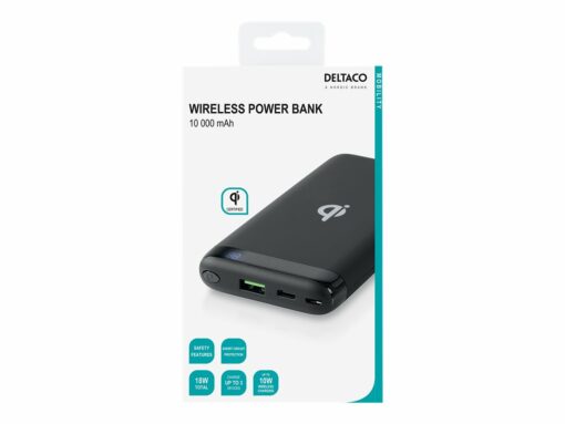 deltaco pb q1001 tradlos power bank 10000mah sort 5