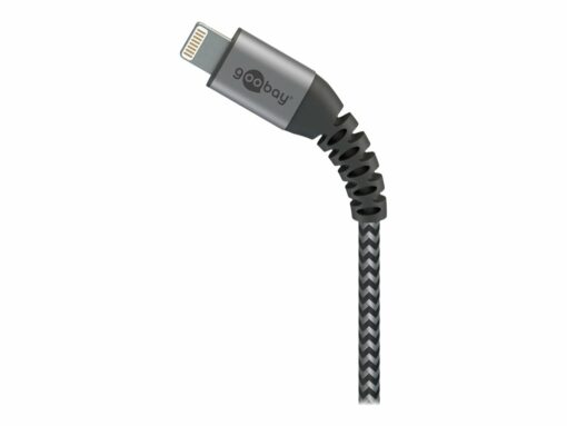 goobay Lightning kabel USB hane till Lightning hane 2 m gra svart for Apple iPadiPhoneiPod Lightning