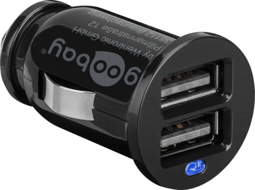 goobay dual usb car charger 21a black