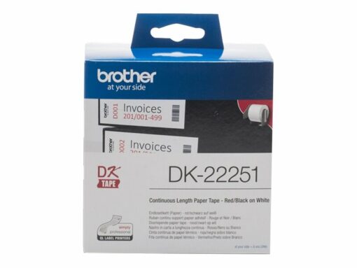 brother dk 22251 maerkater fortlobende papir 6 2 cm x 15 24 m 1rulle r