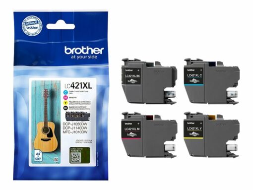 brother lc421val 4pack ink cartridge up to 500 pages with dr security tag 1