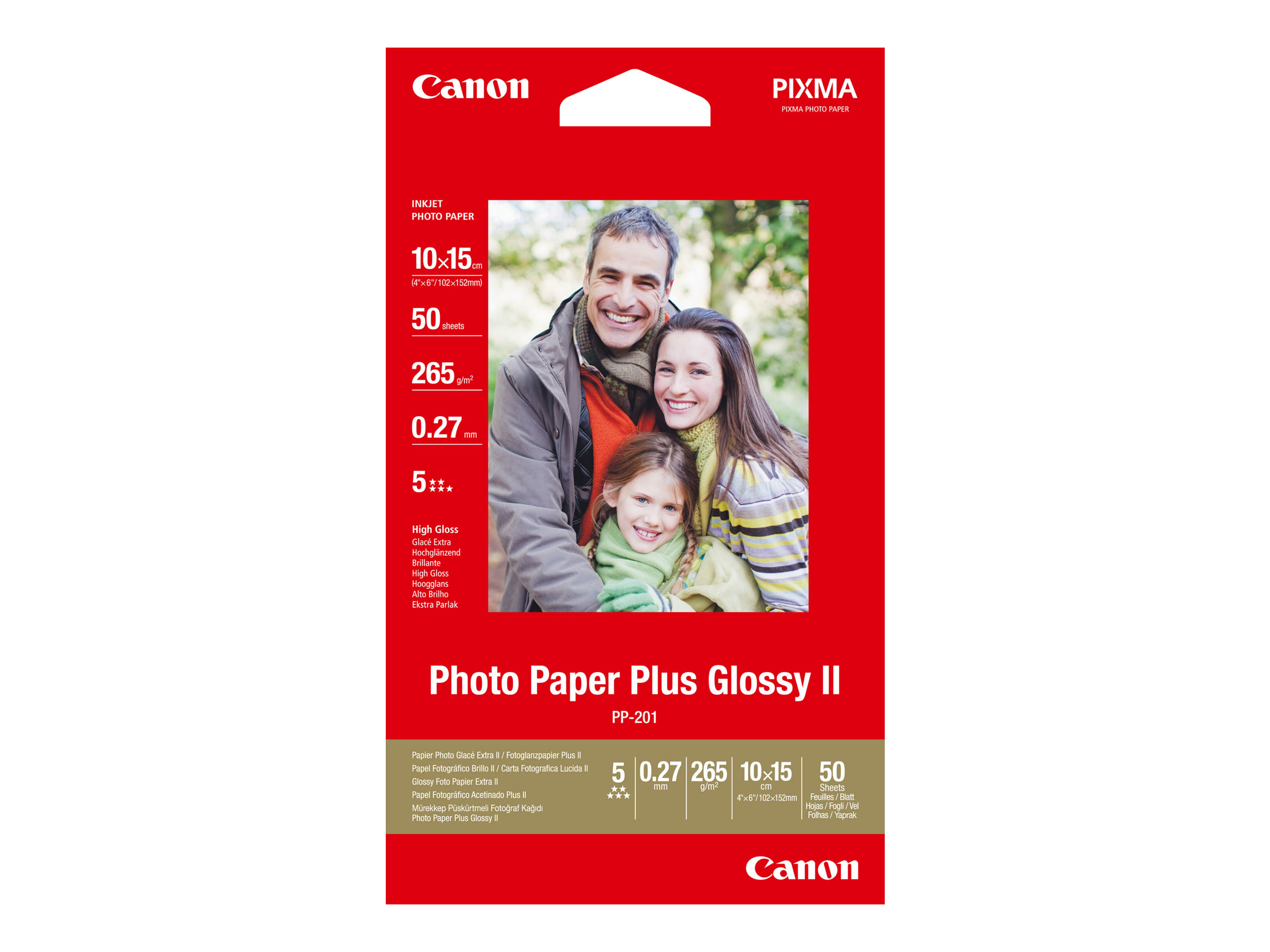 canon glossy ii pp 201 fotopapir 100 x 150 mm 50ark