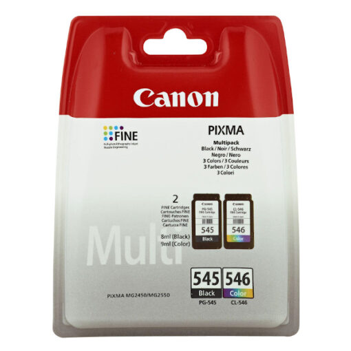 canon pg 545 cl 546 multipack svart cyan magenta gul blackpatron