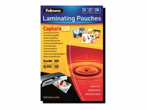 fellowes laminating pouches capture 125 micron laminerings poser a4 210 x 5