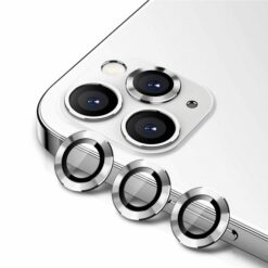 iphone 12 pro max lins kameraskydd med metallram silver 3 pack 1