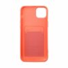 iphone 14 plus silikonskal med korthallare orange 2