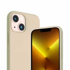 iphone 14 plus silikonskal rvelon magsafe beige 1
