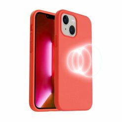 iphone 14 plus silikonskal rvelon magsafe rosa