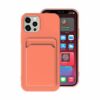 iphone 14 pro max silikonskal med korthallare orange