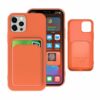 iphone 14 pro max silikonskal med korthallare orange 4