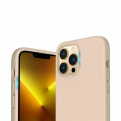 iphone 14 pro max silikonskal rvelon beige 1