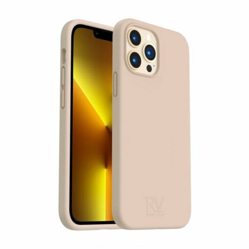 iphone 14 pro max silikonskal rvelon beige