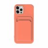 iphone 14 pro silikonskal med korthallare orange 1