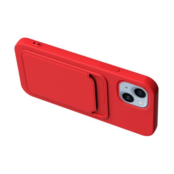 iphone 14 silikonskal med korthallare rod 3
