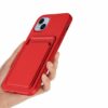 iphone 14 silikonskal med korthallare rod 5